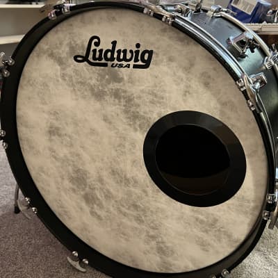 Ludwig Black Panther Super classic 4-piece 22/13/16 with Supersensitive snare and hardware 1960s-70s - Black faux Leather image 15