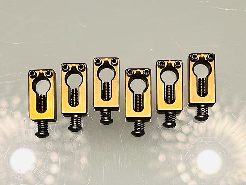 Brass Saddles KEYHOLE Killer Guitar Components 53mm image 1