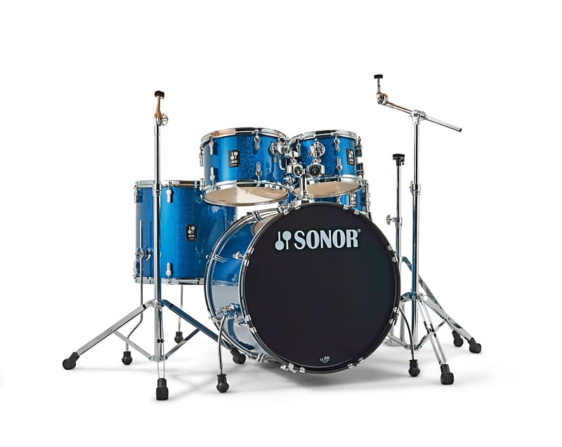 Sonor AQX STAGE 5-Piece Poplar Drum Set w/Hardware, Blue Ocean Sparkle image 1