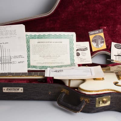 Gretsch  Model 6137 White Falcon Stereo Thinline Hollow Body Electric Guitar (1967), ser. #117912, original grey tolex hard shell case. image 12