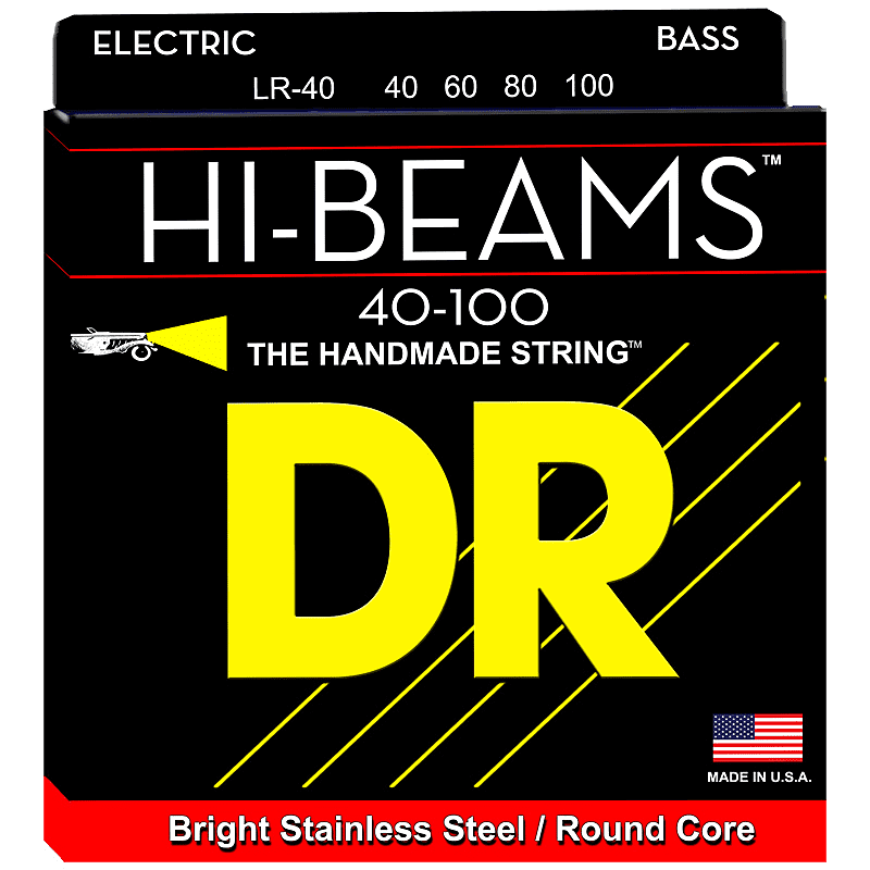 DR Strings Hi-Beam LR-40 Light Bass Stainless Steel 40-100 image 1