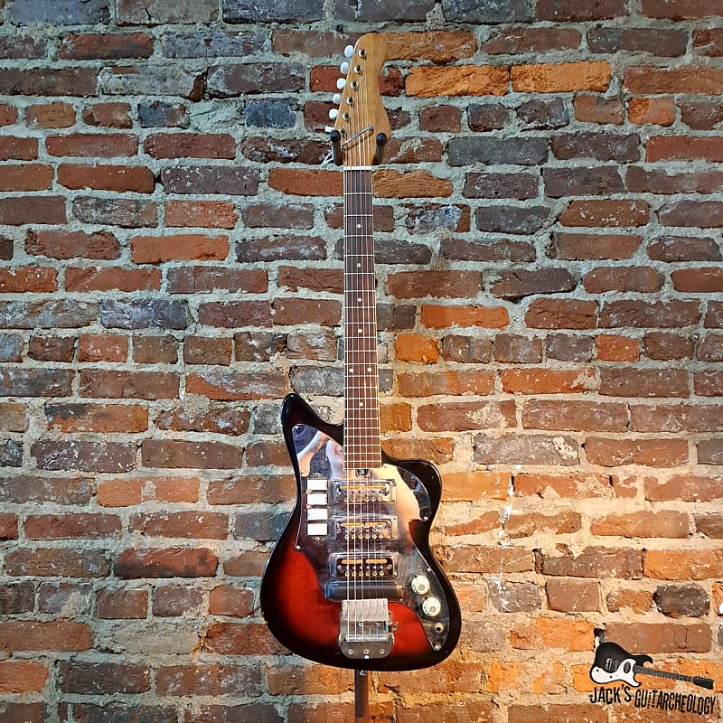 Teisco Zenon Rubber Bridge Electric Guitar (1960s Redburst) Reverb