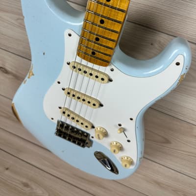 Fender Custom Shop Limited Edition 1956 Relic Stratocaster Faded Sonic Blue image 6