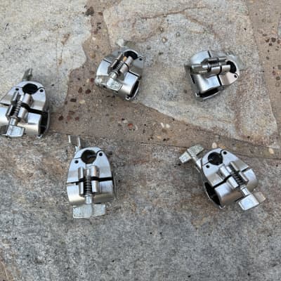 FIVE PACK ROLAND MDS-25 SILVER CHROME V-DRUM PAD CYMBAL CLAMP RACK MOUNT MDS TD 50 30