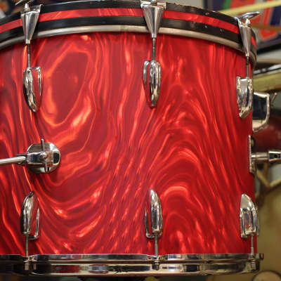 1966 Slingerland 'Modern Combo' in Red Satin Flame 14x18 14x16 9x13 9x10 image 23