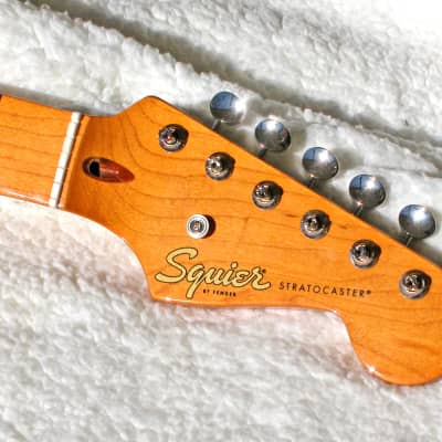 FMIC Stratocaster Neck w Tuners 2021 - Aged Tint / Gloss Clear Over Maple image 1