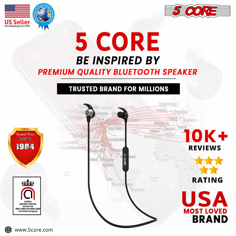 Neckband Bluetooth headphone- 5 Core