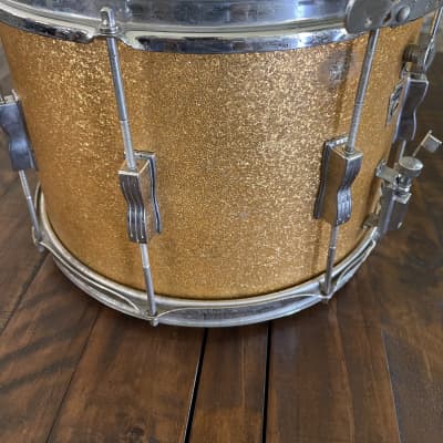 Vintage Ludwig Keystone Marching Snare 14x10 Keystone Marching Snare 1960s Gold Yellow Sparkle image 6