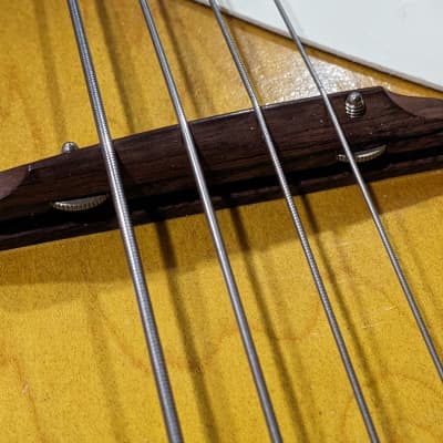 1961 Harmony H22 Short Scale Bass guitar, Gold Foil PU, Super Clean Shape, w/Hard Case image 3