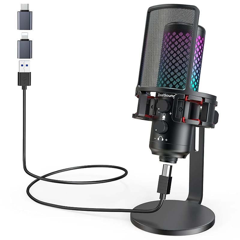 Usb Gaming Microphone, Rgb Computer Mic For Recording Streaming, Podcast,  , Twitch, Zoom Meeting