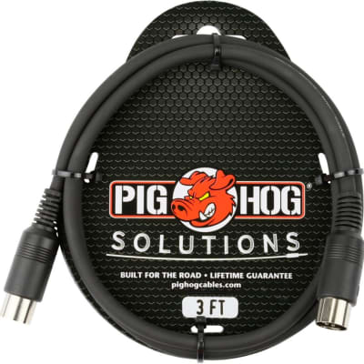 Pig Hog 3' 5 Pin Midi Cable <PMID03> [ProfRev]