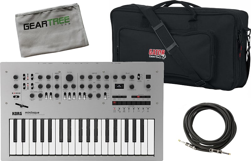 Korg Minilogue Polyphonic Analog Synth w/ Gig Bag, Cable