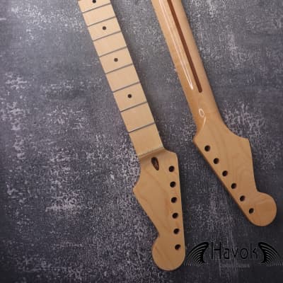 S Style Maple Gloss Neck Stainless Steel Frets, S-Style, 22 Medium Jumbo Jescar Frets, Electric Guitar Neck Part And Replacement Vintage image 8