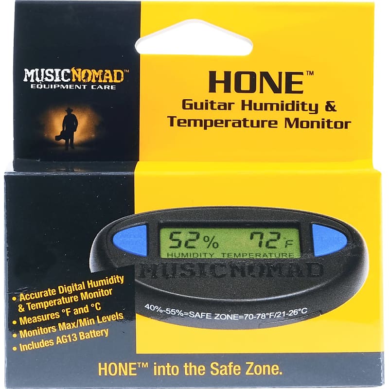 Music Nomad HONE - Guitar Hygrometer - Humidity & Temperature Monitor MN312