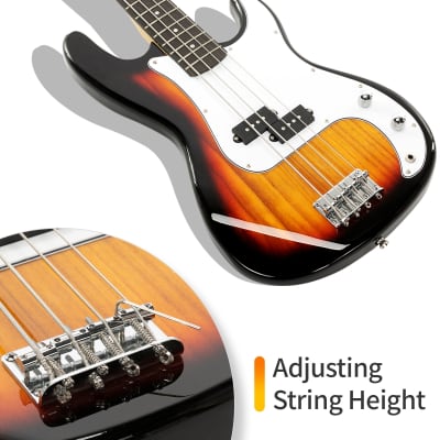 Glarry GP Electric Bass Guitar Sunset w/ 20W Amplifier image 5