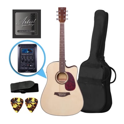 Artist LSPCEQ Natural Beginner Acoustic Electric Guitar Pack image 1
