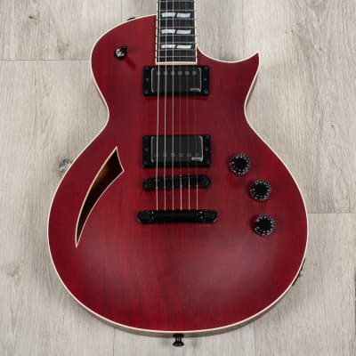 ESP USA Eclipse Semi-Hollow Guitar, Ebony Fretboard, EMG 57 / 66, Black Cherry image 2