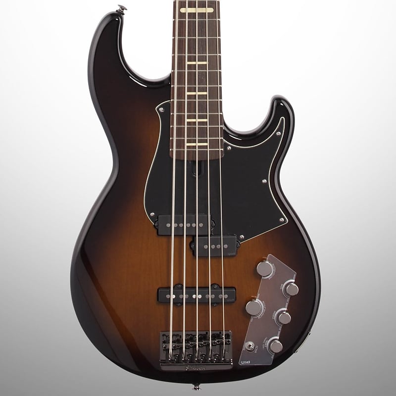 Yamaha BB735A Electric Bass Guitar, 5-String (with Gig Bag), Sunburst image 1
