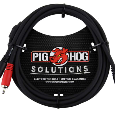 Pig Hog Solutions Stereo Breakout Cable, 3.5mm to Dual RCA - 3-FEET image 1