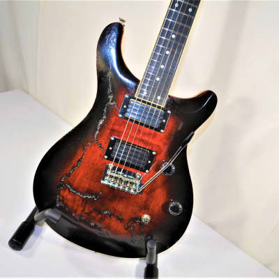 Tsunami Fractal Guitars Blood Red Sunset 2022 - Hand Laid Tru Oil On Red Transparent Stain image 12