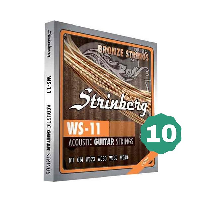 New Strinberg WS-11 Light Bronze Acoustic Guitar Strings (10-PACK) image 1