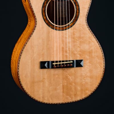 Ressler Parlor 12-Fret Flame Mahogany and Bearclaw Sitka Spruce NEW image 1