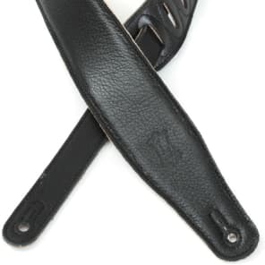 Levy's M26 2.5" Garment Leather w/Suede Back Guitar Strap - Black image 7