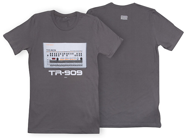 Roland TR-909 Crew T-Shirt Size Medium in ASPHALT image 1