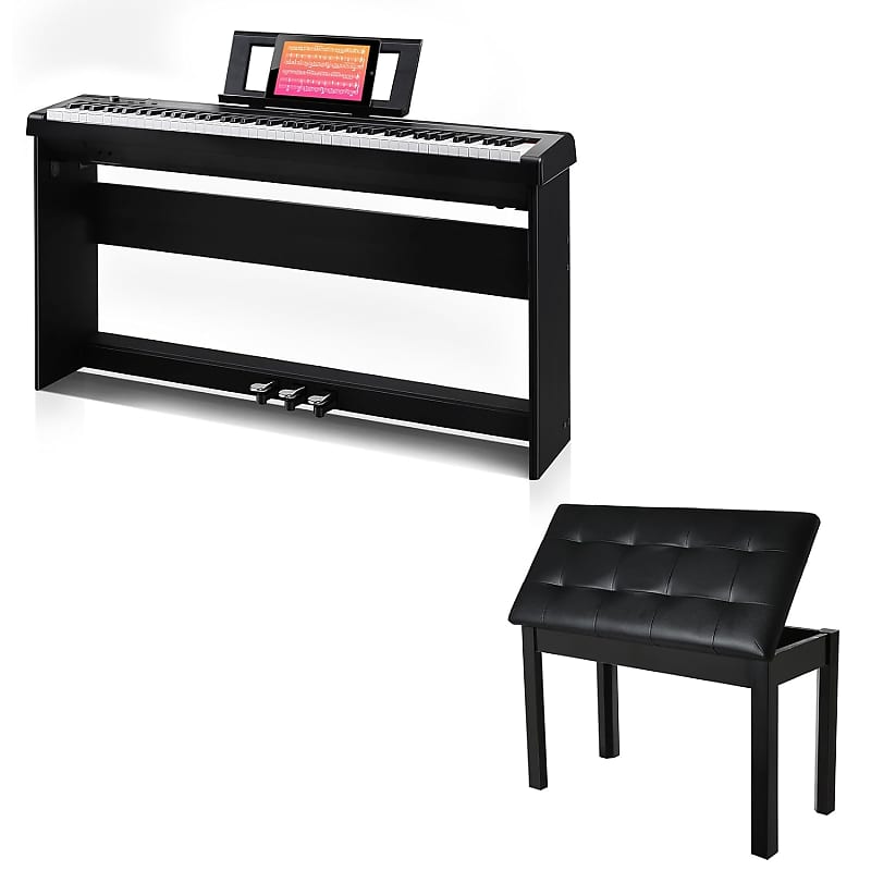 88 Key Full Size Weighted Beginner Digital Piano Wooden Duet Reverb