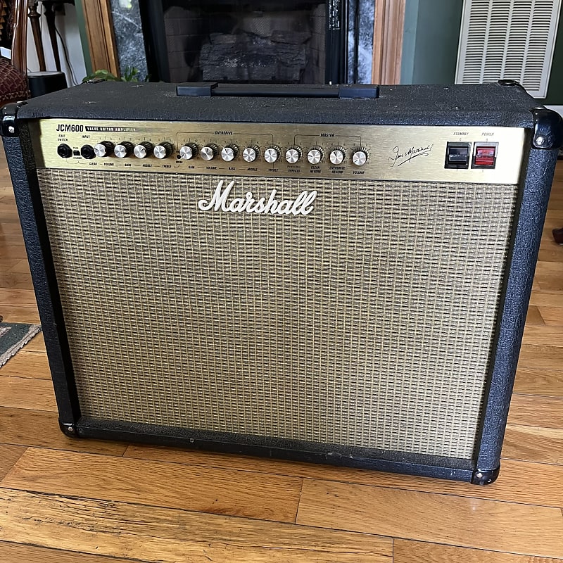 Marshall JCM 600 Model 602 60-Watt 2x12 Guitar Combo Late 1990s - Black