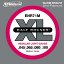 D'Addario ENR71M Half Round Bass Guitar Strings Regular Light 45-100 Medium Scale
