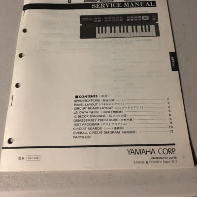 Yamaha  PSS-80 PortaSound Service Manual  1989