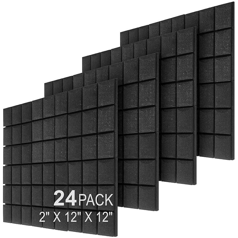 Acoustic Panels Studio Soundproofing Dampening Foam Wedges Panels Sound  Insulation Absorbing 1 X 12 X 12 (12 Pack, Blue) 