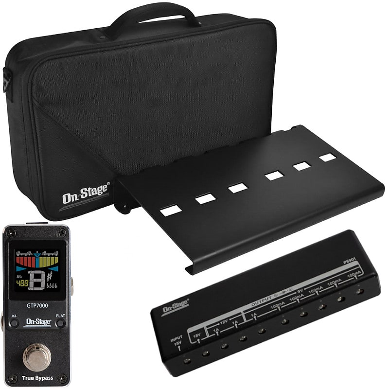 OnStage GPB3000 Pedal Board Pedal Power Bank Pedal Tuner Reverb