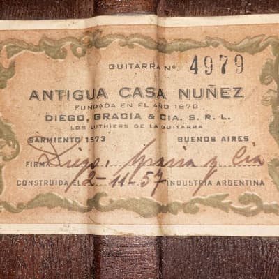 Antigua Casa Nunez 1957 - excellent classical guitar in Simplicio style - woody and soft timbre - check video! image 11