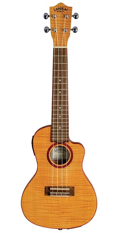 Lanikai FM-CETC Flame Maple Cutaway Electric Thinline Concert Ukulele w/ Bag image 1