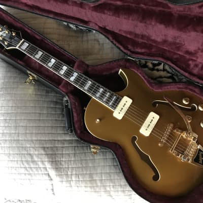 Prestige NYS Deluxe 2016 Gold Top Semi-Hollow Body Guitar image 1