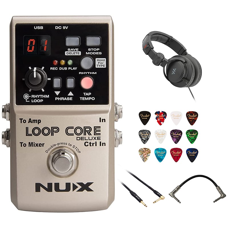 NUX Loop Core Deluxe Guitar Looper Bundle with Polsen HPC A30 MK2