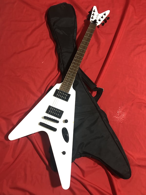 Grass Roots by ESP G-HV-50SM White V Type Electric Guitar