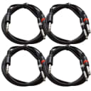 Seismic Audio - 4 Pack - Insert Cable TRS 1/4" to 2 TS 1/4" 6 Foot Patch Adapter