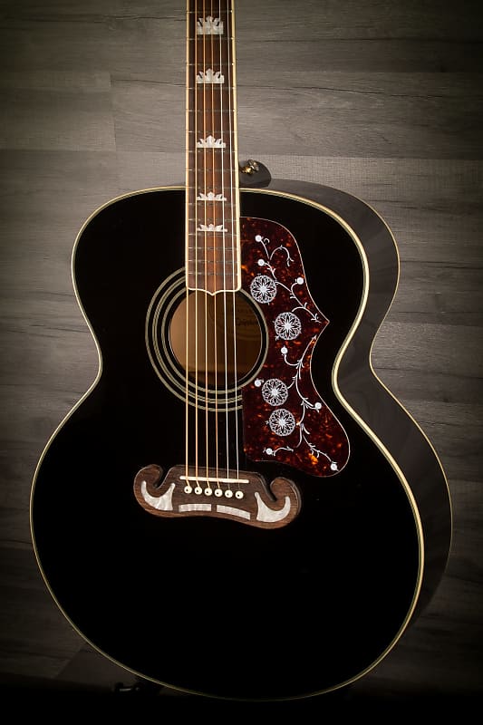 USED - Epiphone EJ200 - Black | Reverb