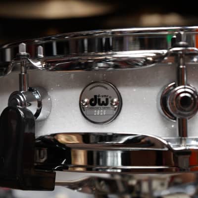 DW Collector's Series Pi Snare - Pure Maple White Glass Sparkle Chrome Hdw. | 3.14" x 14" Snare Drum image 3