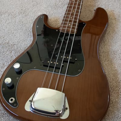 Left Handed rare Fender Precision Bass 1977-78 Walnut Mocha w Fender case completely original image 7
