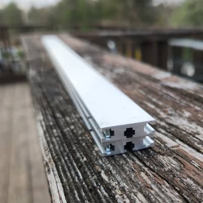Unbranded 104hp Eurorack rails w/M2.5 threaded strips - Silver image 1