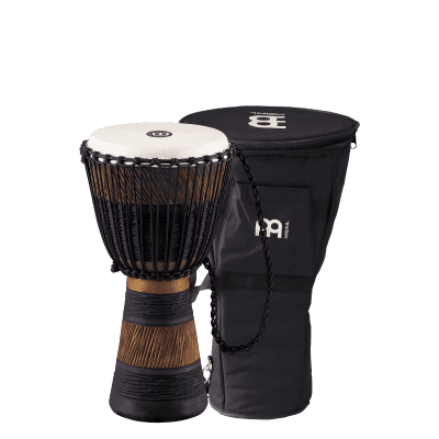 Meinl Percussion ADJ3-M+BAG African Style Rope Tuned 10" Wood Djembe with Bag, Brown/Black (VIDEO) image 1