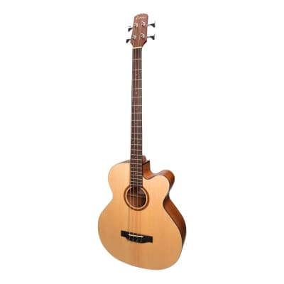 Martinez 'Natural Series' Spruce Top Acoustic-Electric Cutaway Bass Guitar (Open Pore) for sale