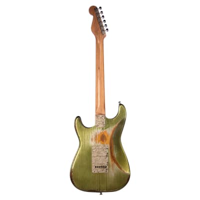 Paoletti Guitars Stratospheric Loft HSS - Distressed Firemist Lime - Ancient Reclaimed Chestnut Body, Hand Wound Pickups, Custom Boutique Electric - NEW! image 7