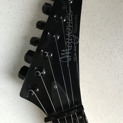 Mayones KTM guitar SSH tremolo Superstrat - Black with red scropolanti + gigbag image 4