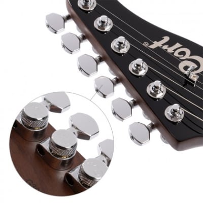 Cort G300PROBK G300 Pro Series Double Cutaway Solid Maple Top Roasted Maple Neck 6-String Electric Guitar image 12