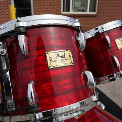 Pearl Masters Retro-Spec Red Onyx Pearl 4pc Maple Shell Pack w/ hdw.+ Holders | 10, 12, 14, 22" image 15